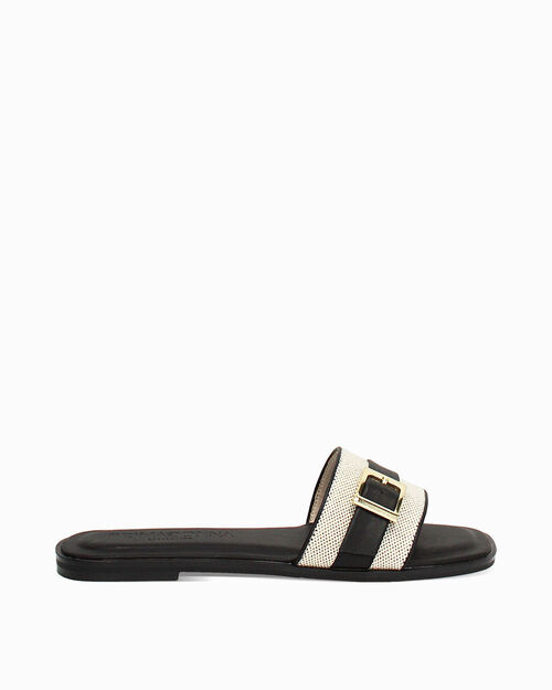 Sandali bassi neri stile minimal, BLACK