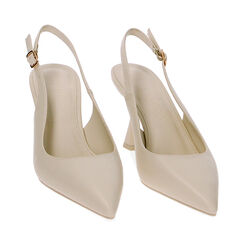 Décolleté slingback panna, tacco 8 cm, Primadonna, 234934803EPPANN035, 002 preview