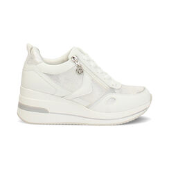 Sneakers bianche tacco 6,5 cm, Scarpe, 272850919EPBIAN035, 001 preview