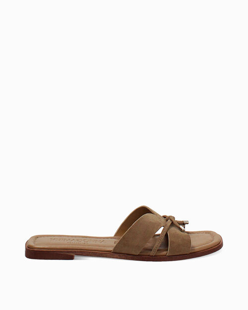 Sandali bassi taupe con eleganza casual, TAUPE
