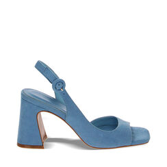 Sandali celesti in microfibra, tacchi 8,2 cm, Primadonna, 232107101MFCELE038, 001a