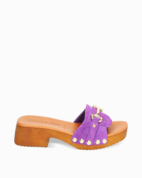 Zuecos en color violeta de gamuza, VIOLET