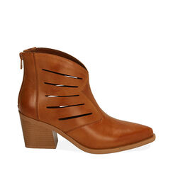 Botines coñac, tacón 6,5 cm, 193033022EPCOGN036, 001a
