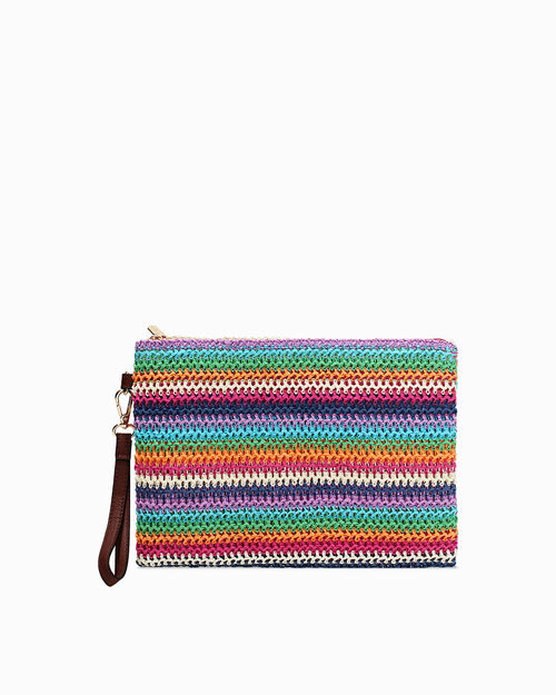 BORSA MARE POCHETTE RAFFIA MULT, 