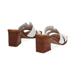 Mules open toe bianche tacco 7 cm, Primadonna, 277253416PEBIAN035, 004 preview