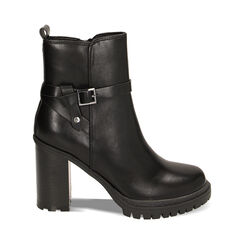 WOMEN SHOES DEMI-BOOT SYNTHETIC NERO, Fin de Collection, 224882109EPNERO040, 001a