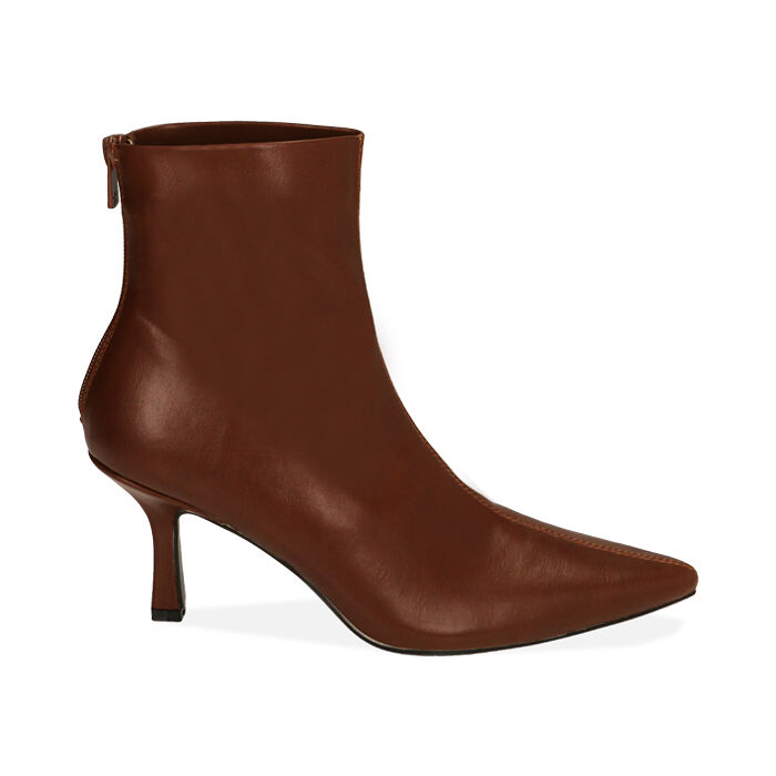 Ankle boots marroni, tacco 7,5 cm , Primadonna, 204920401EPMARR035