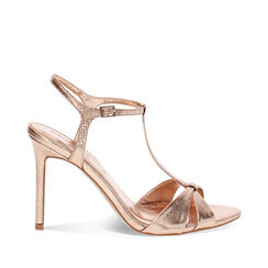 Sandalo donna rosa-oro chic, tacco 9,5 cm, Primadonna, 252164305LCRAOR035, 001a