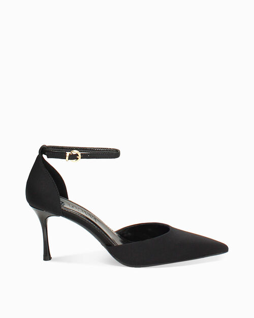 Scarpe open shank nere con tacco 7,5 cm, BLACK