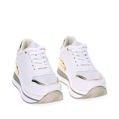 Sneakers bianco oro, Primadonna, 239330502EPBIOR035, 002a