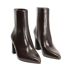 Tronchetti testa di moro lucidi con tacco di 7,3 cm, Scarpe, 264909513EUMORO037, 002 preview