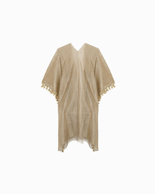 Poncho oro con frange, GOLD