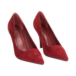 Escarpin bordeaux en microfibre avec talon de 9 cm, Primadonna, 262744601MFBORD035, 004 preview