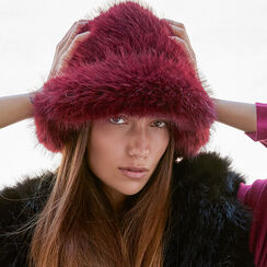 Chapeau bordeaux en fourrure synthétique, Primadonna, 261931303FUBORDUNI, 003 preview