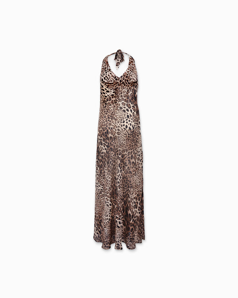 Vestito donna leopard in tessuto image number null