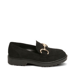 WOMEN SHOES MOCASSINS MICROFIBER NERO, Primadonna, 224902001MFNERO036, 001a