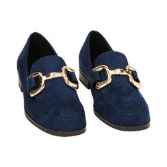 Mocassini flat blu in microfibra, Primadonna, 224986001MFBLUE041, 002 preview