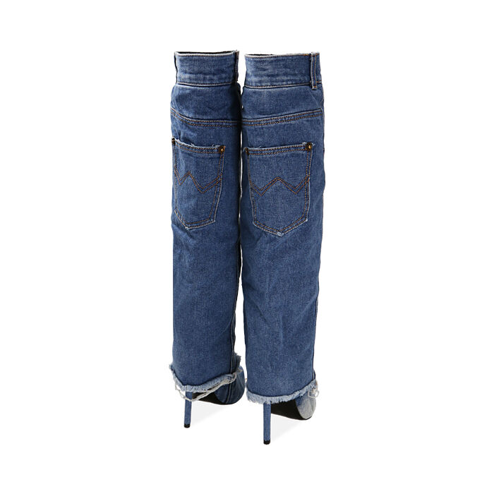 Stivali donna denim jeans tacco 10 5 cm Primadonna Collection