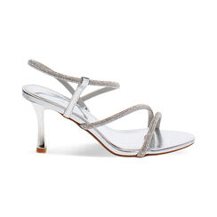 Sandales argent&eacute;es talon 7,5 cm scintillantes, Primadonna, 274979207LPARGE035, 001 preview