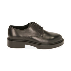 Chaussures lacées en cuir noir, talon 3,5 cm , Primadonna, 20B813503PENERO035, 001 preview