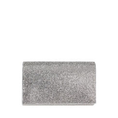 Pochette femme argent en laminé avec pierres, Primadonna, 255108825LPARGEUNI, 001a