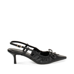 Décolleté slingback donna nere con fiocchetto, Primadonna, 254931517EPNERO035, 001a