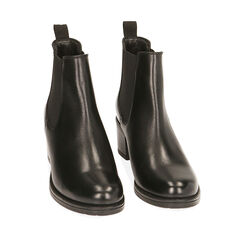 Chelsea boots neri in pelle, tacco 6 cm , Primadonna, 20L923043PENERO035, 002a