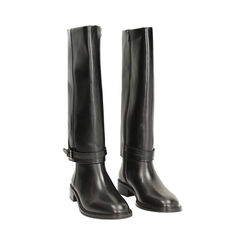 Stivali in pelle nera con fibbietta, Primadonna, 26N530005PENERO036, 003 preview