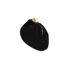Clutch nera in microfibra con dettagli oro, Primadonna, 265126345MFNEROUNI, 003 preview