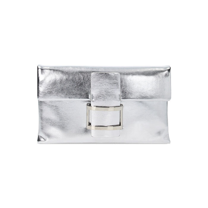 Pochette donna argento in laminato Primadonna Collection