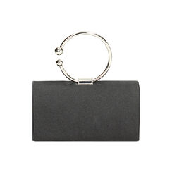 Minibag nera quadrata in raso, Primadonna, 235102425RSNEROUNI, 003 preview