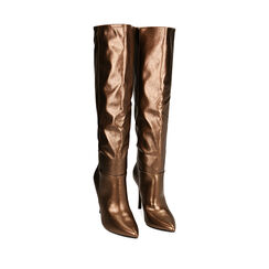Botas de bronce laminadas, tacón 11 cm, 182146862LMBRON036, 002a
