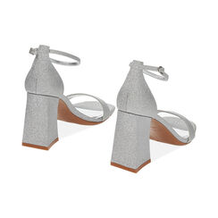 Sandali argento glitter, tacco 8,7 cm, Primadonna, 232102506SGARGE036, 003 preview