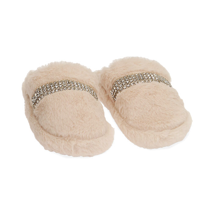 Pantofole donna panna con strass Primadonna Collection