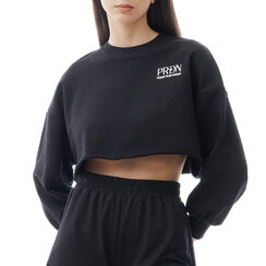 Felpa crop nera in cotone, Primadonna, 21C921054CONEROM, 001 preview