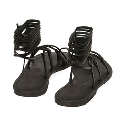 Sandali lace-up neri in pelle, Primadonna, 216708032PENERO035, 004 preview