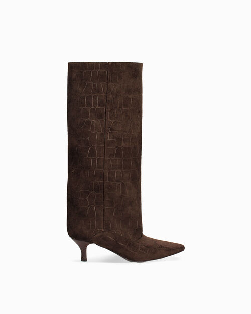 Stivali testa di moro tacco 5,4 cm, DK BROWN