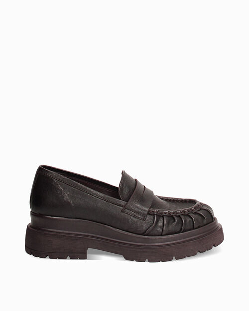 BOTAS DE LLUVIA MOCASIN PIEL LAVADA MORO, DK BROWN