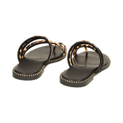 Sandali bassi nero-leopard con pietre, Ultime occasioni, 234965518ETNELE035, 003 preview