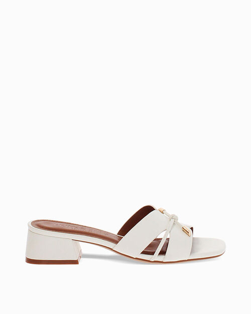 Mules punta abierta blancas tac&oacute;n 4 cm, WHITE