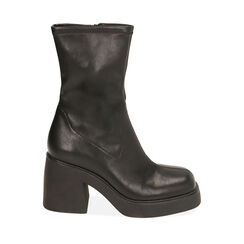 Bottines noires à plateforme, talon 8,5 cm , Special Price, 20L420001EPNERO036, 001a