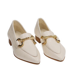Mocasines crema de piel con estribo, Primadonna, 197261512PEPANN036, 002a