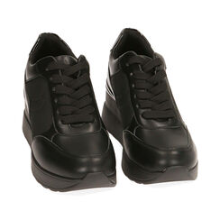 Sneakers nere, zeppa 6 cm, Primadonna, 212855014EPNERO040, 002 preview
