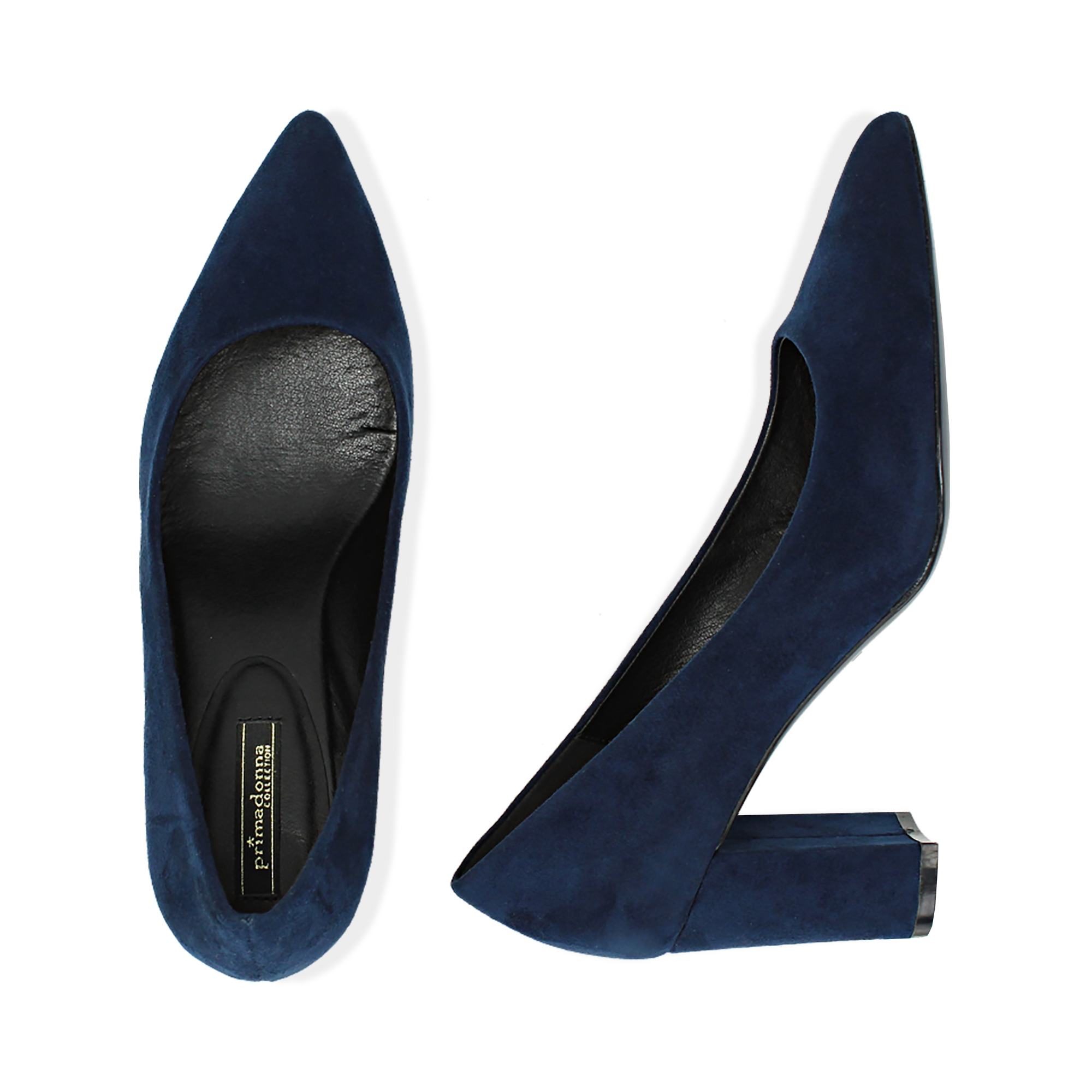 Décolleté blu in microfibra, tacco 7,50 cm | Primadonna Collection