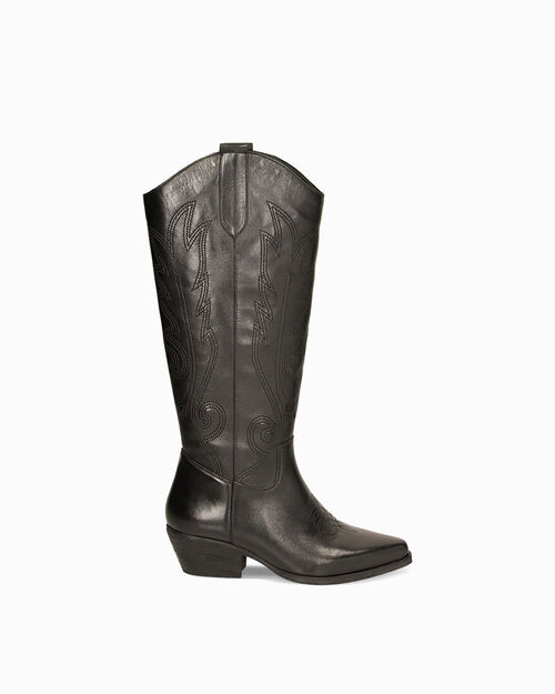 WOMEN SHOES BOOTS LEATHER NERO, 