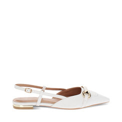 Ballerine slingback donna bianche a punta, Primadonna, 254906043EPBIAN035, 001a