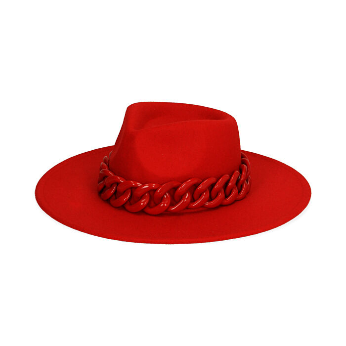 Cappello rosso con maxi-chain , Primadonna, 20B400417TSROSSUNI