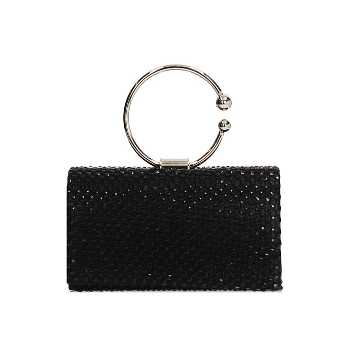 Mini bag nera con pietre luminose, Primadonna, 275102426LPNENEUNI