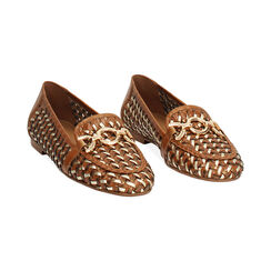 Mocassini cognac intrecciati, Primadonna, 271452015PICOGN036, 003 preview