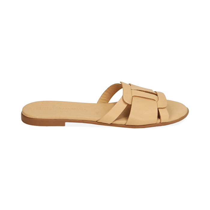 Ciabatte donna beige in pelle | Primadonna Collection